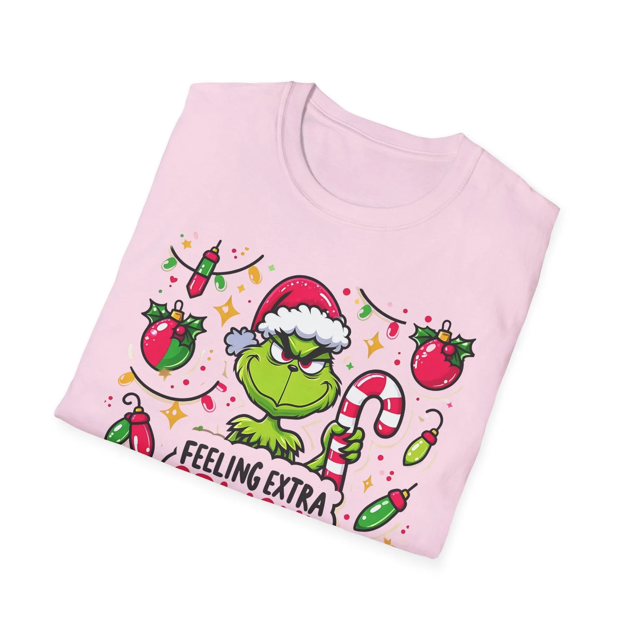 Princess Grace   Feeling Extra Grinchy Unisex Softstyle T-Shirt  Festive Holiday Tee