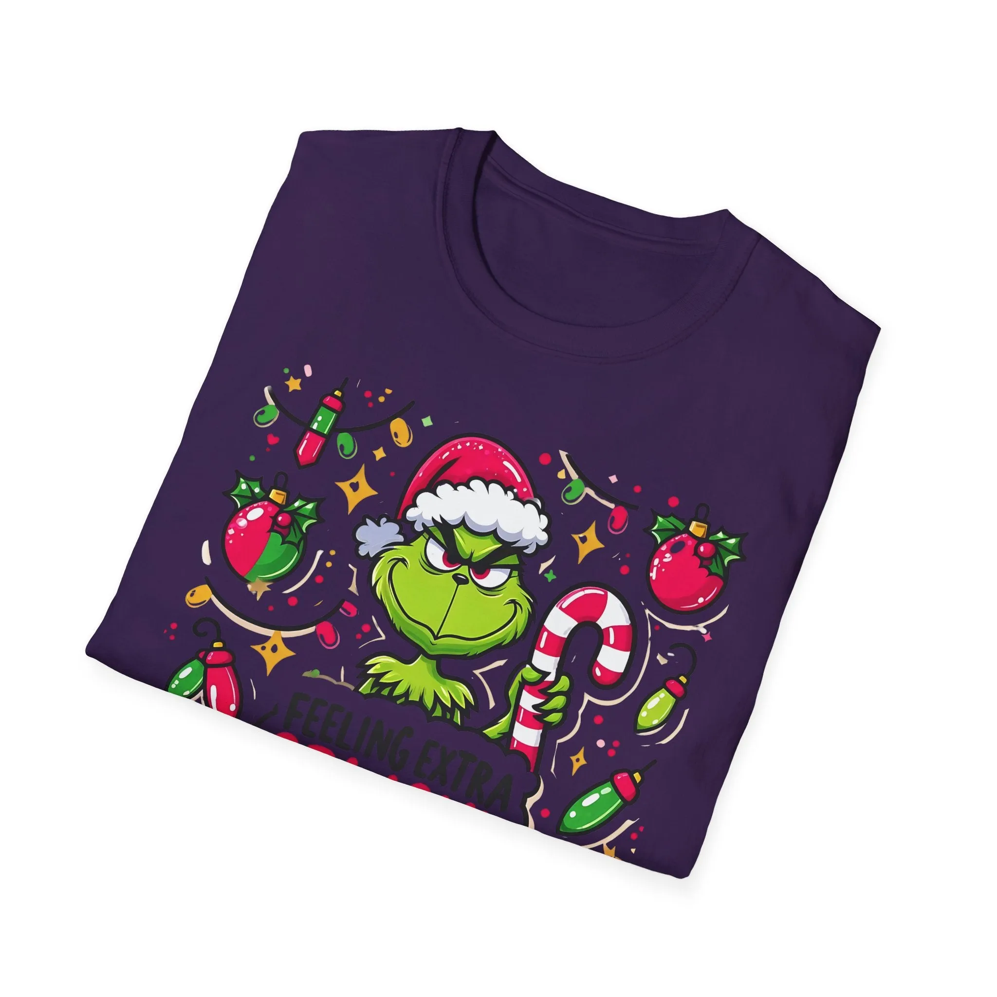 Princess Grace   Feeling Extra Grinchy Unisex Softstyle T-Shirt  Festive Holiday Tee