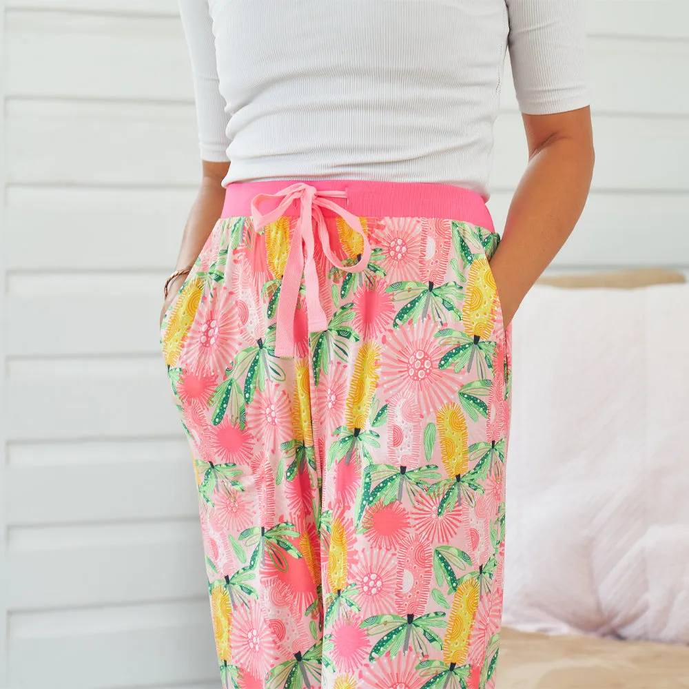 Pyjama Pants - Pink Banksia