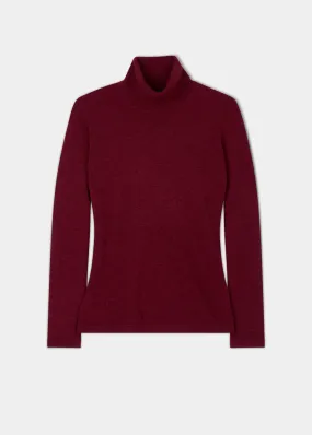 Rebecca Ladies Roll Neck Jumper In Pyrrole Red