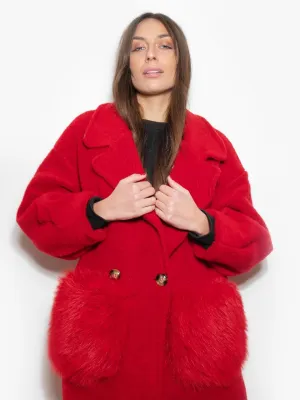 Red Passion coat with Fox pockets