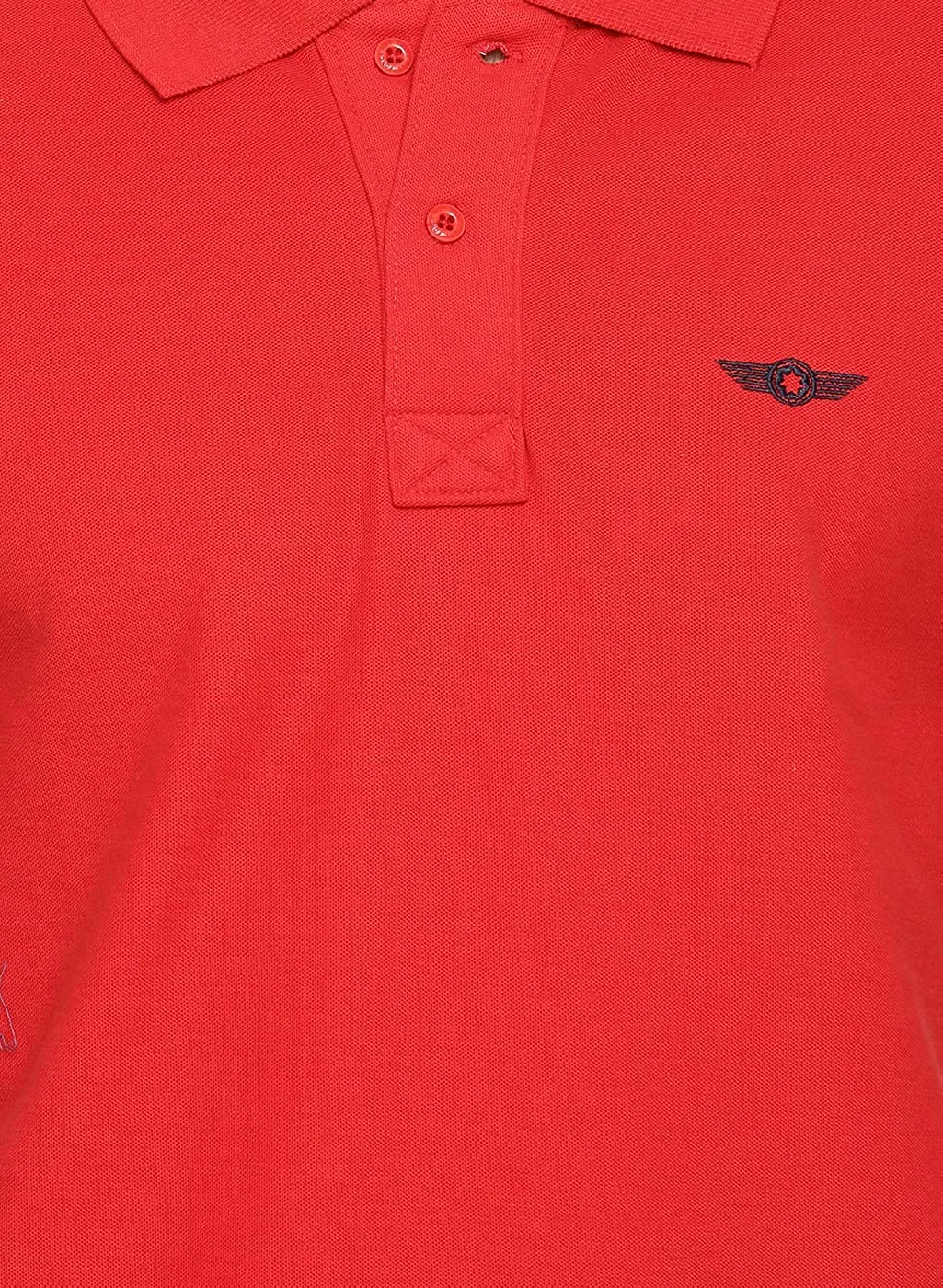 Red Slim Fit Polo Neck T-Shirt with collar for Men