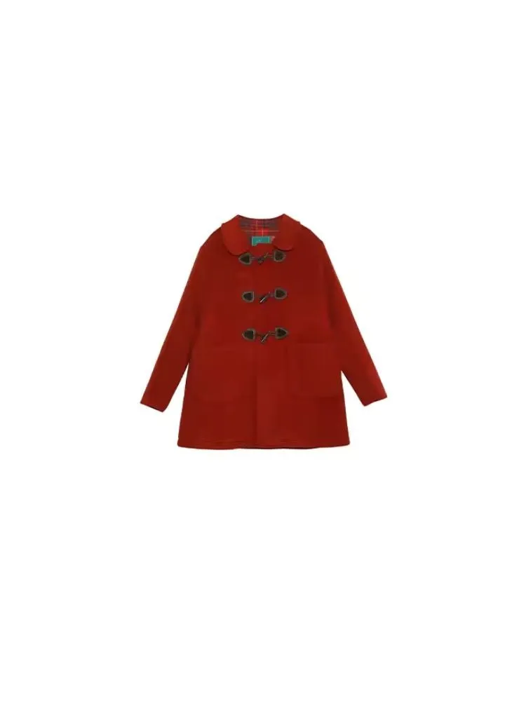 Red Wool Cashmere Cowl Coat【s0000006456】