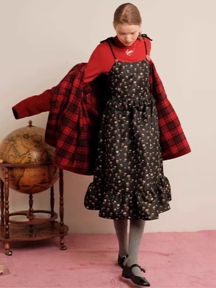 Red Wool Cashmere Cowl Coat【s0000006456】