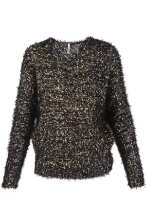 ROSEMARY Black Gold Fluffy Jumper