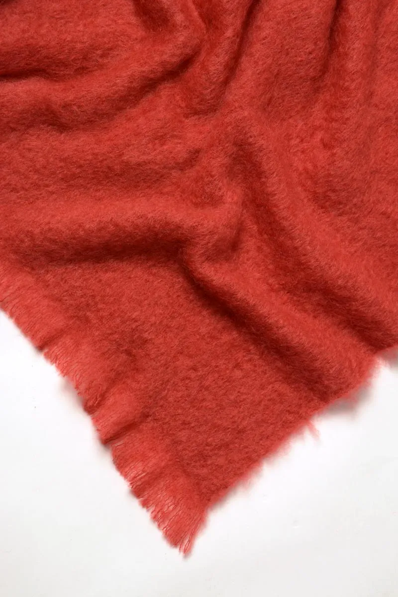 Russet Red Mohair Chair Throw