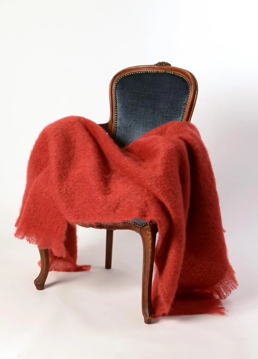 Russet Red Mohair Chair Throw