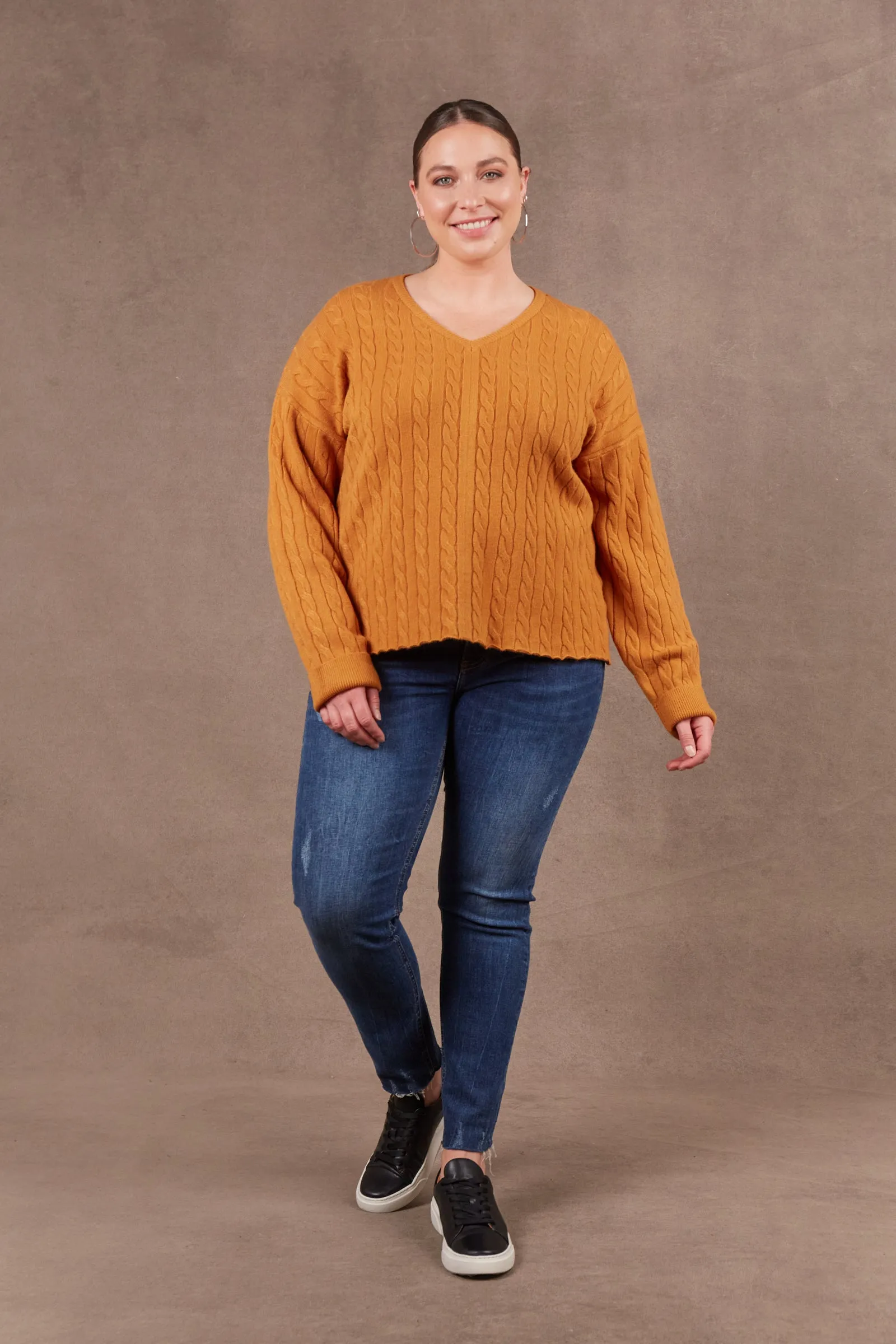 SALE - Alawa Cable Knit - Ochre