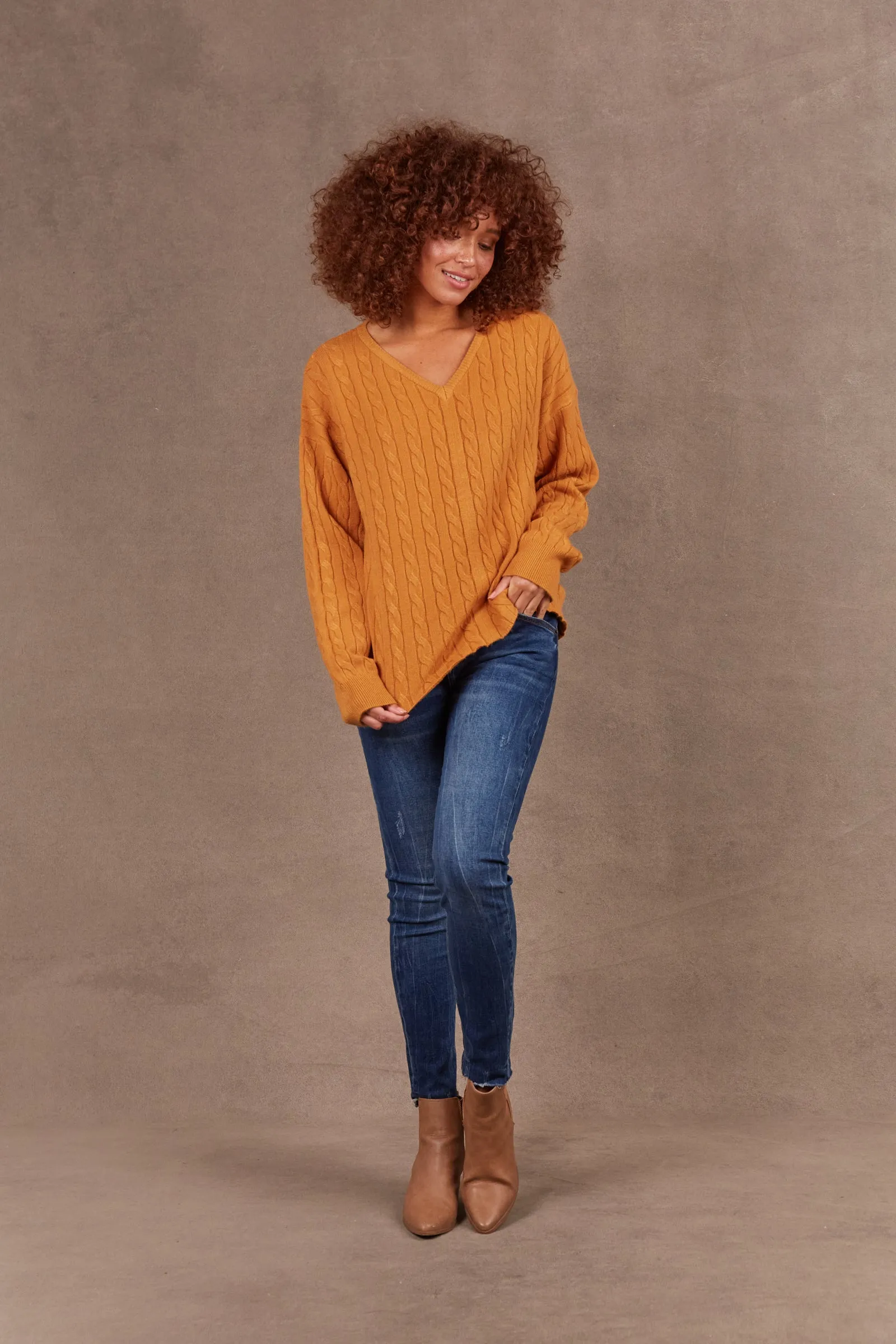 SALE - Alawa Cable Knit - Ochre