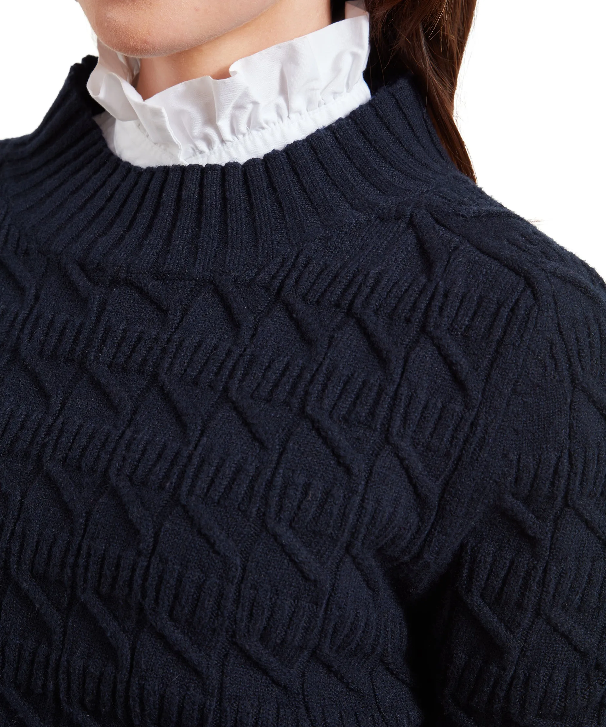 Sandsend Cable Jumper - Navy