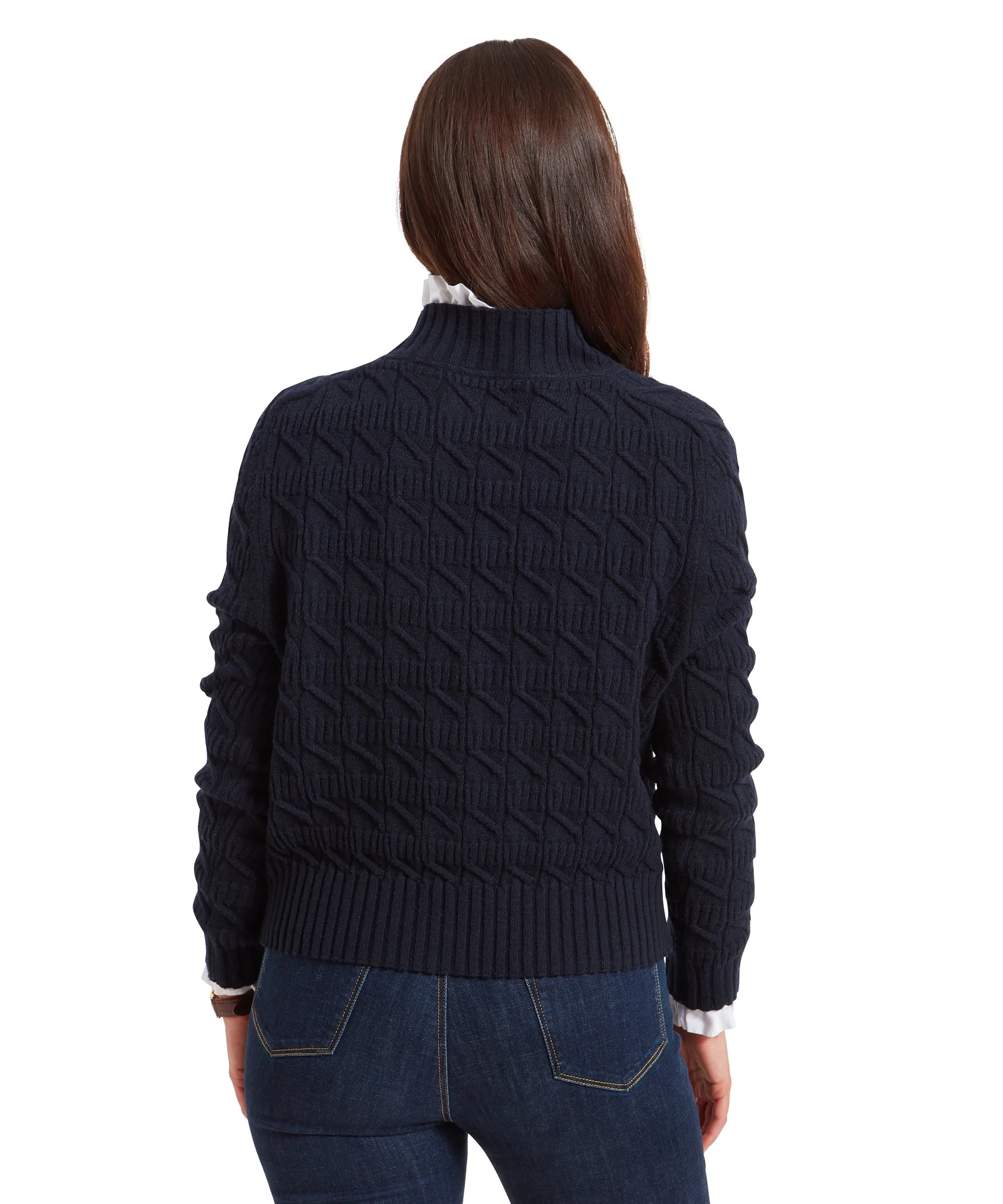 Sandsend Cable Jumper - Navy