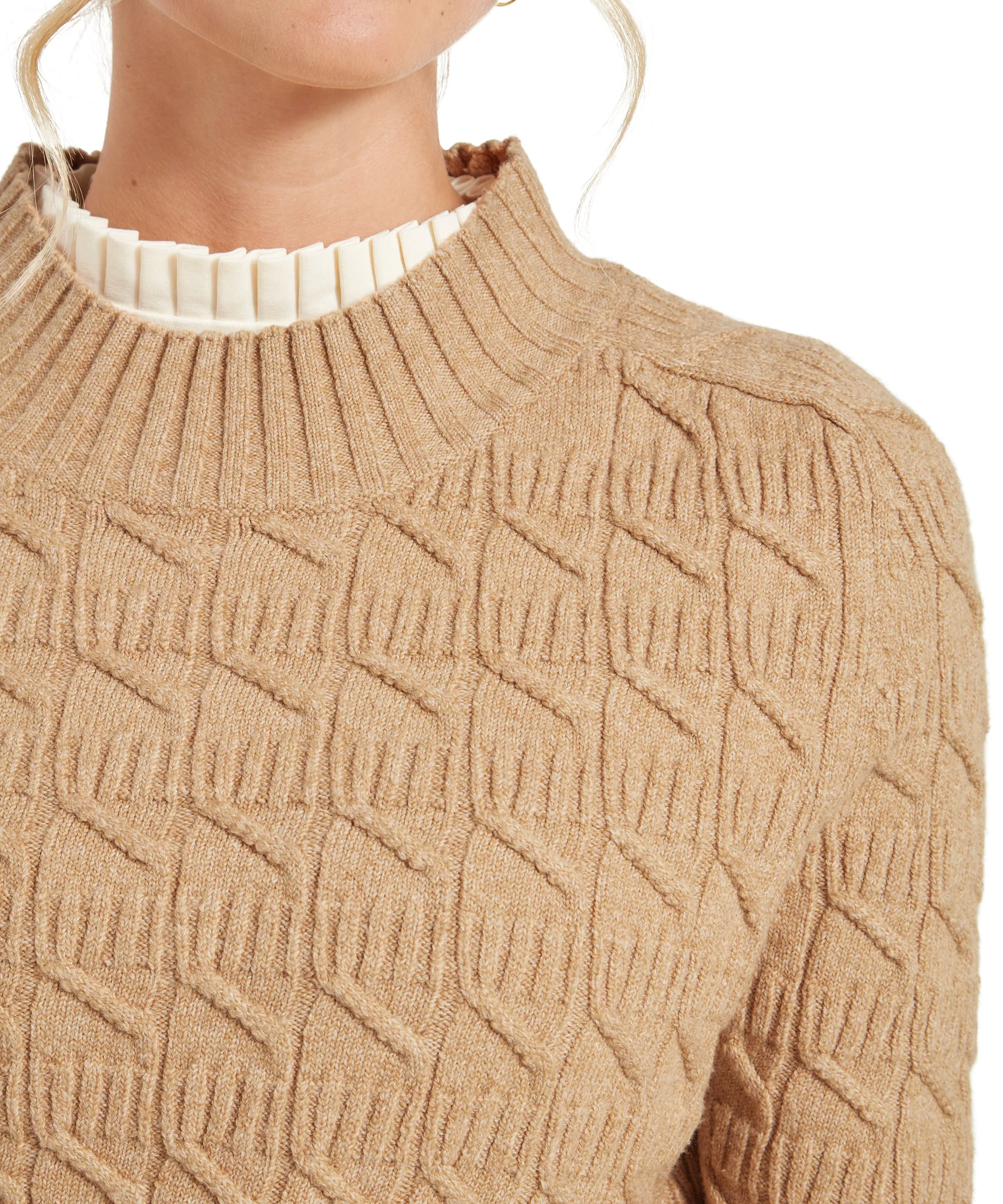 Sandsend Cable Jumper - Warm Sand