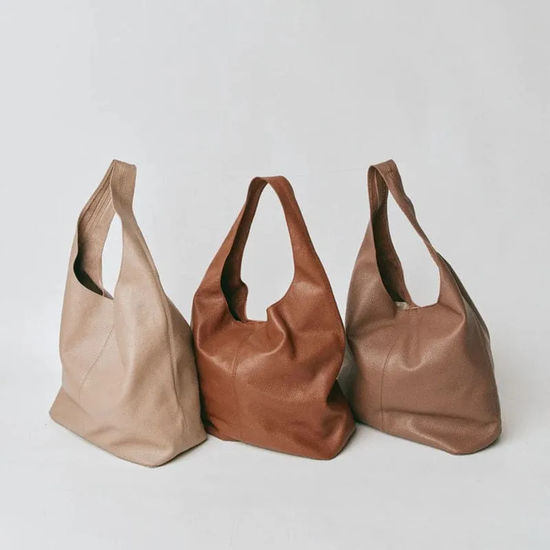 Scarlett Leather Hobo | Beige