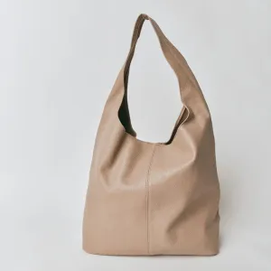 Scarlett Leather Hobo | Beige