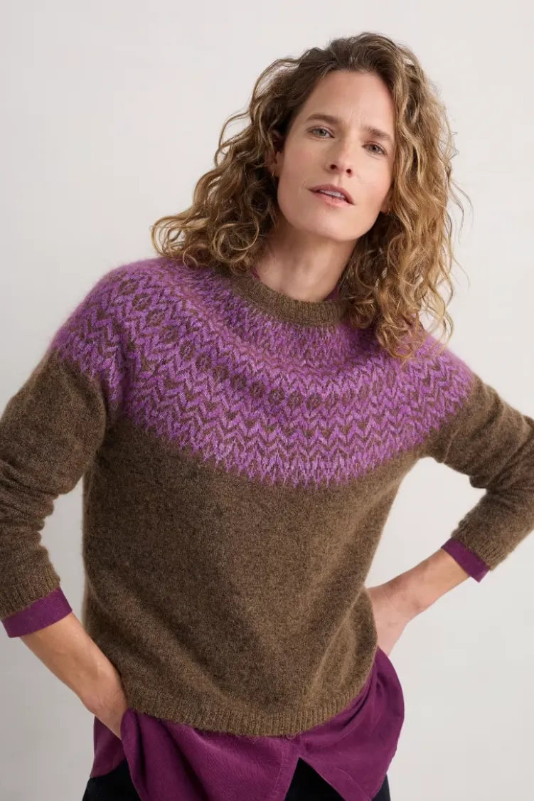 Seasalt Spruce Frost Mohair Jumper in Hellebore Gully Wild Orchid