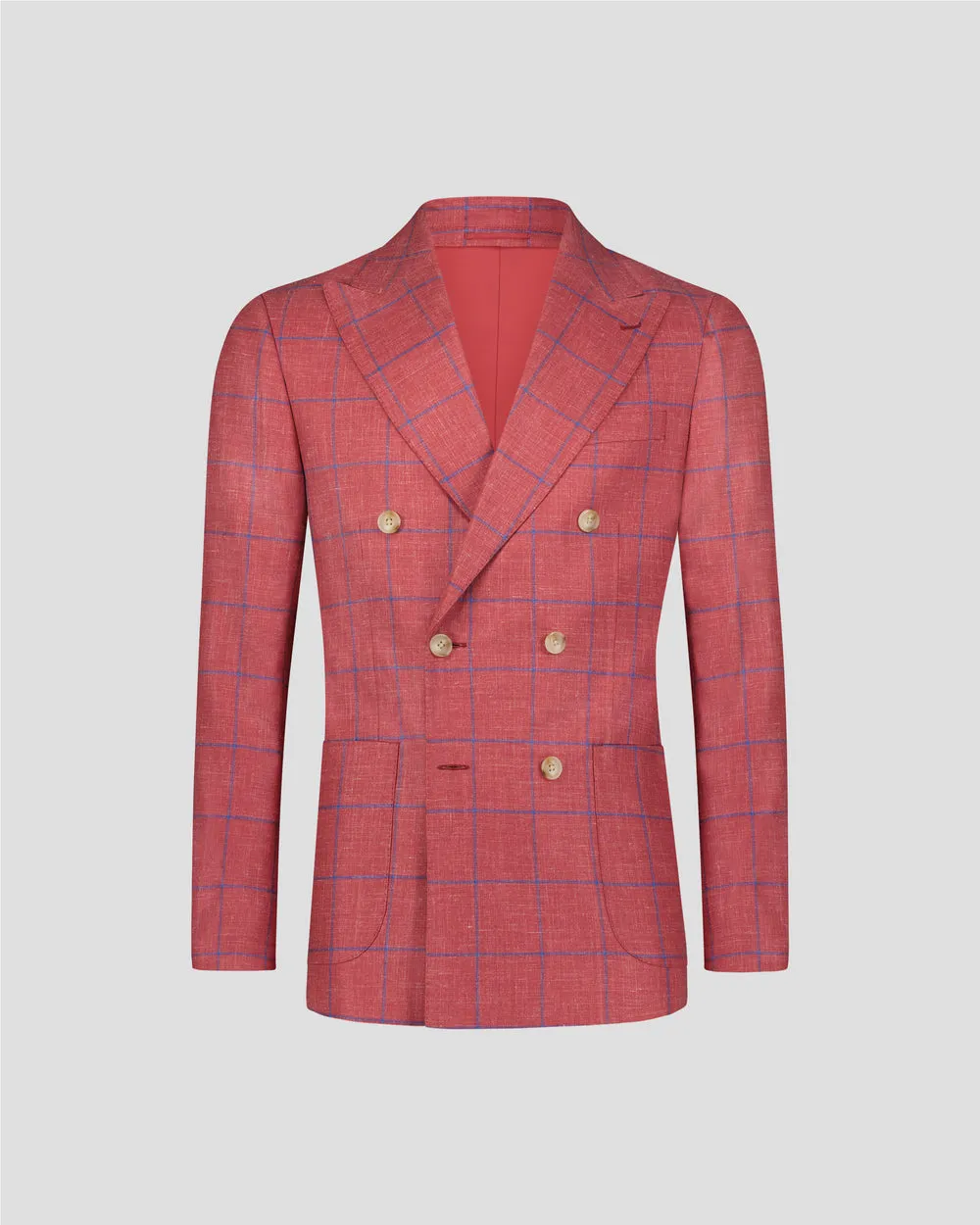 SG Double Breasted Blazer – Salmon Plaid