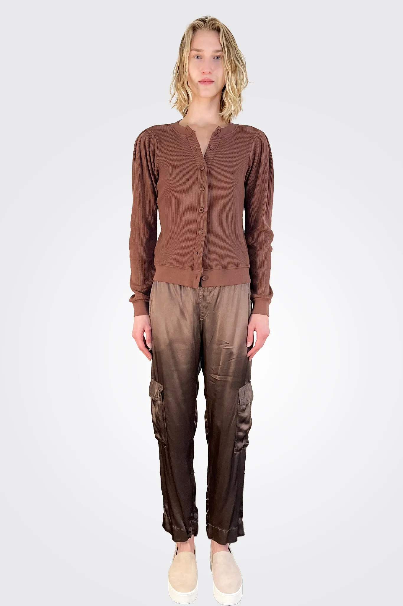 Silky Cargo Pant - Coffee