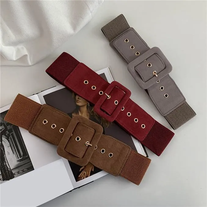 Simple All-match Women's Belt Elastic Wide Belt Coat Belt