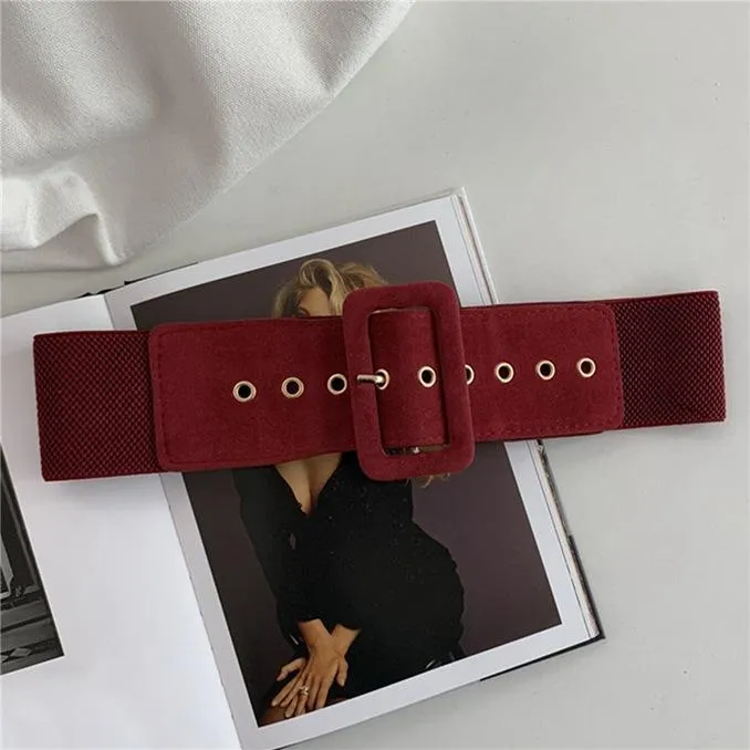 Simple All-match Women's Belt Elastic Wide Belt Coat Belt