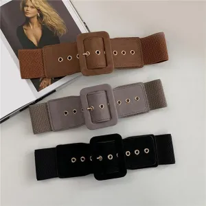 Simple All-match Women's Belt Elastic Wide Belt Coat Belt