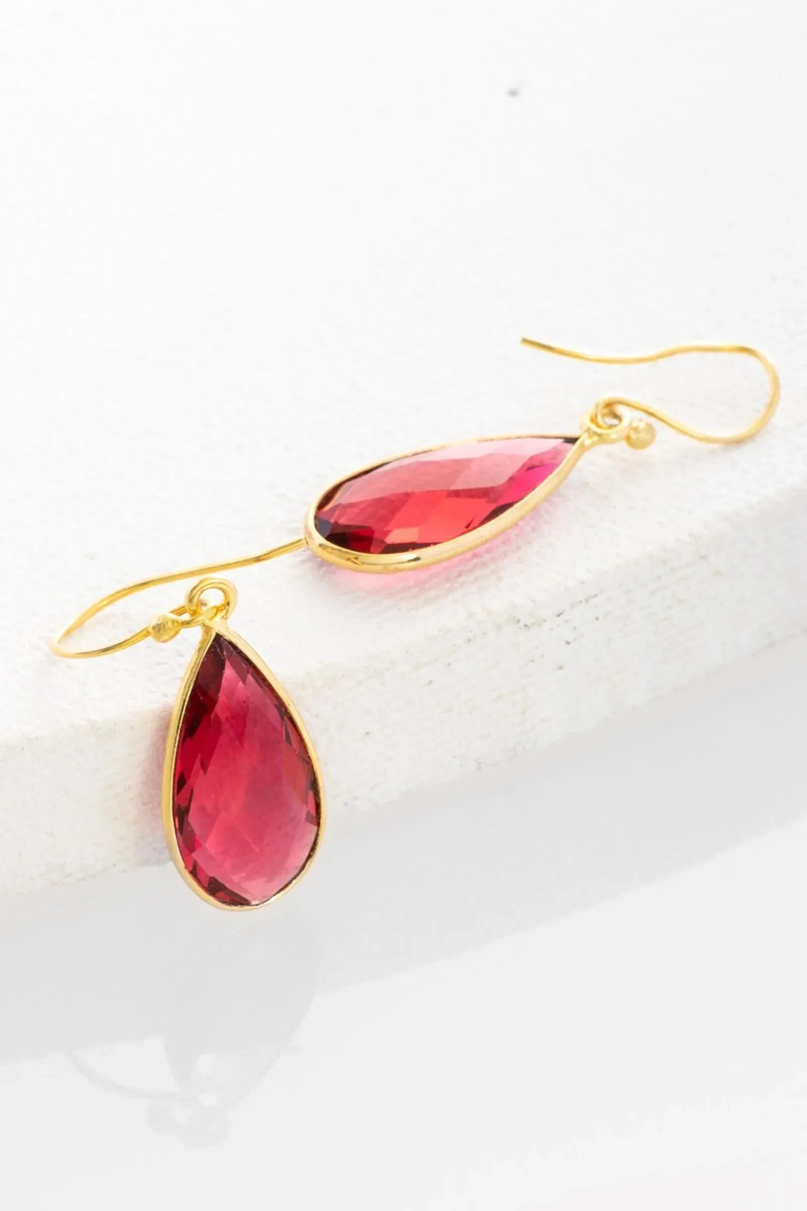 Single Gemstone Drop Earrings