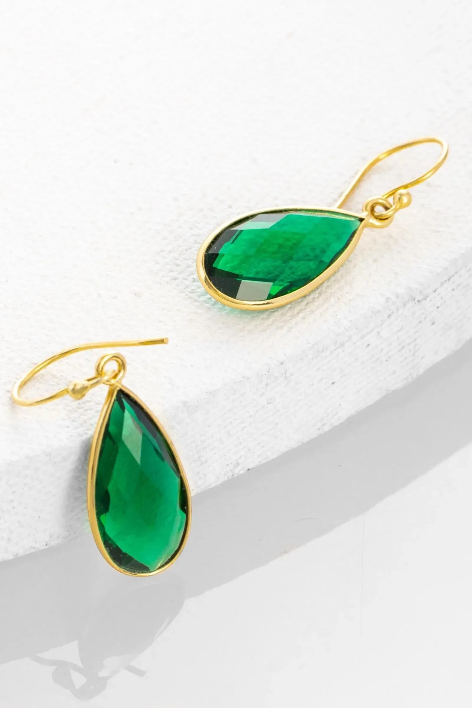 Single Gemstone Drop Earrings