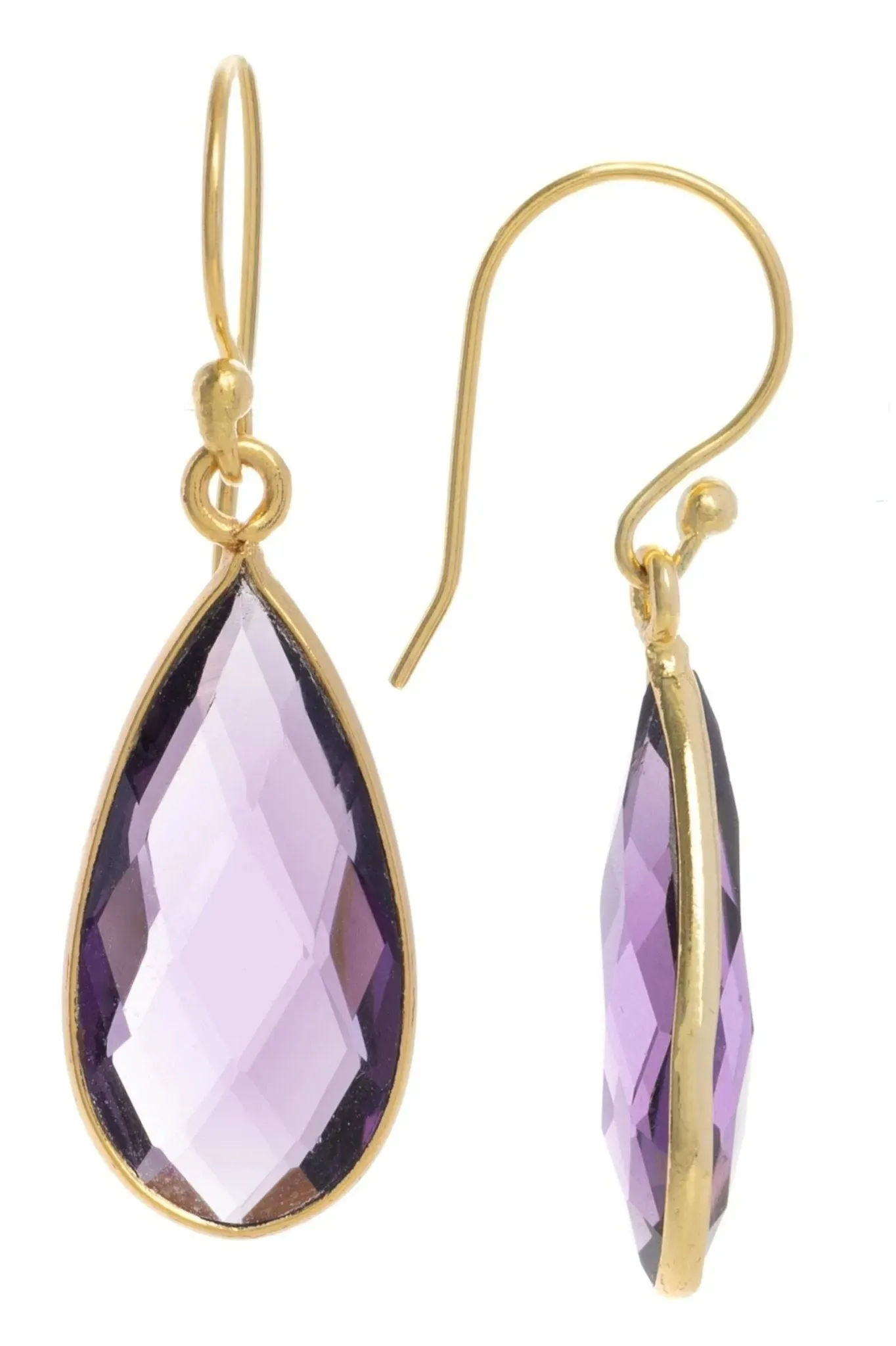 Single Gemstone Drop Earrings