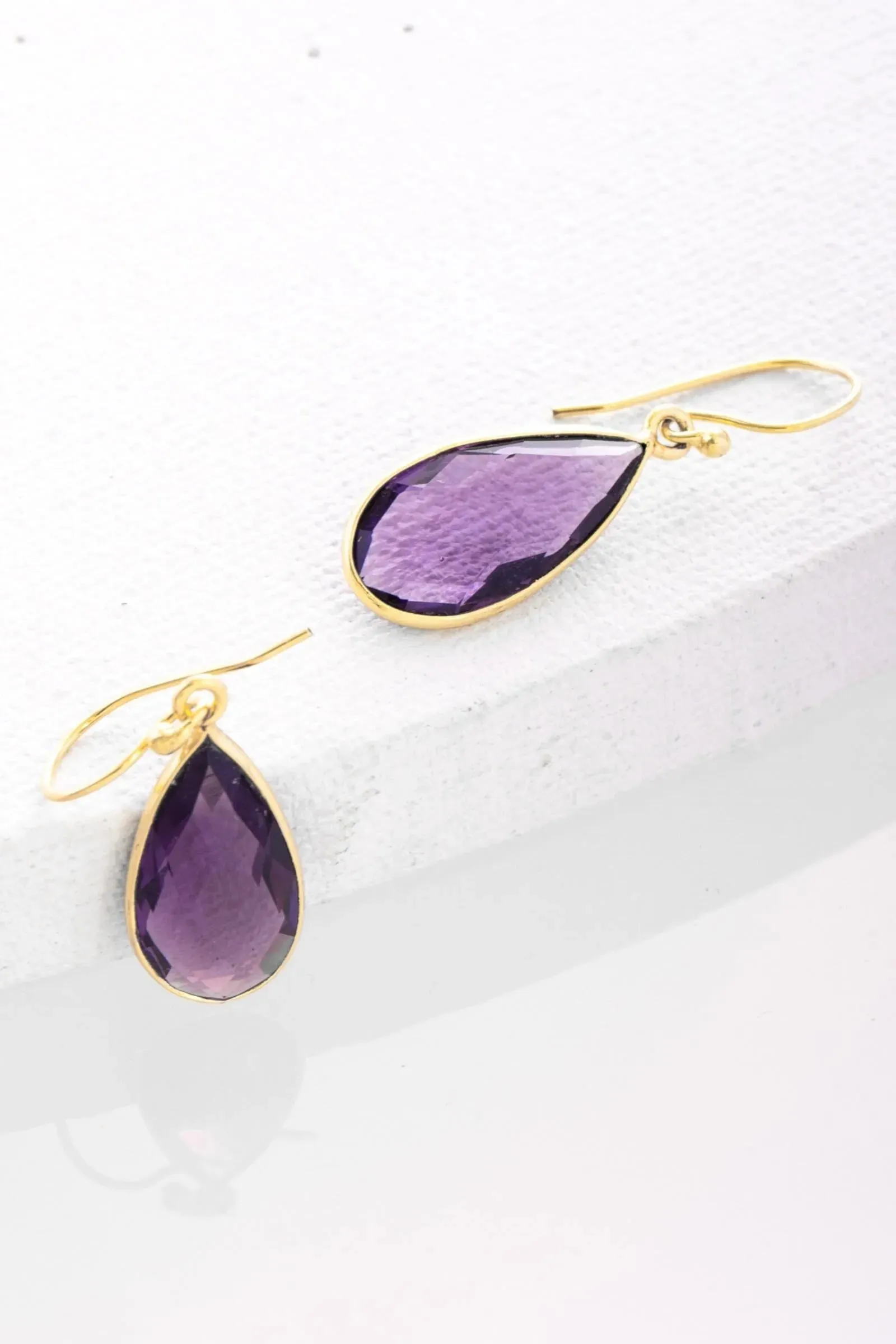 Single Gemstone Drop Earrings