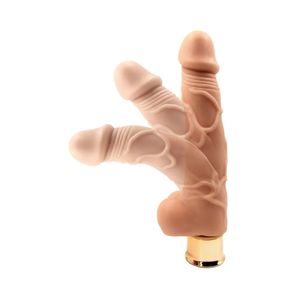 Skinsations Gold Series Vein Jumper 7.5in Vibrating Dildo Multi Function