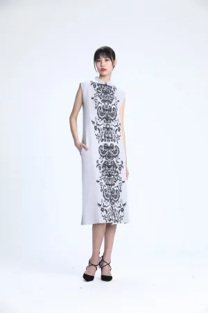 Sleeveless Knit Cheongsam Coat with Yi-ming Signature Pattern