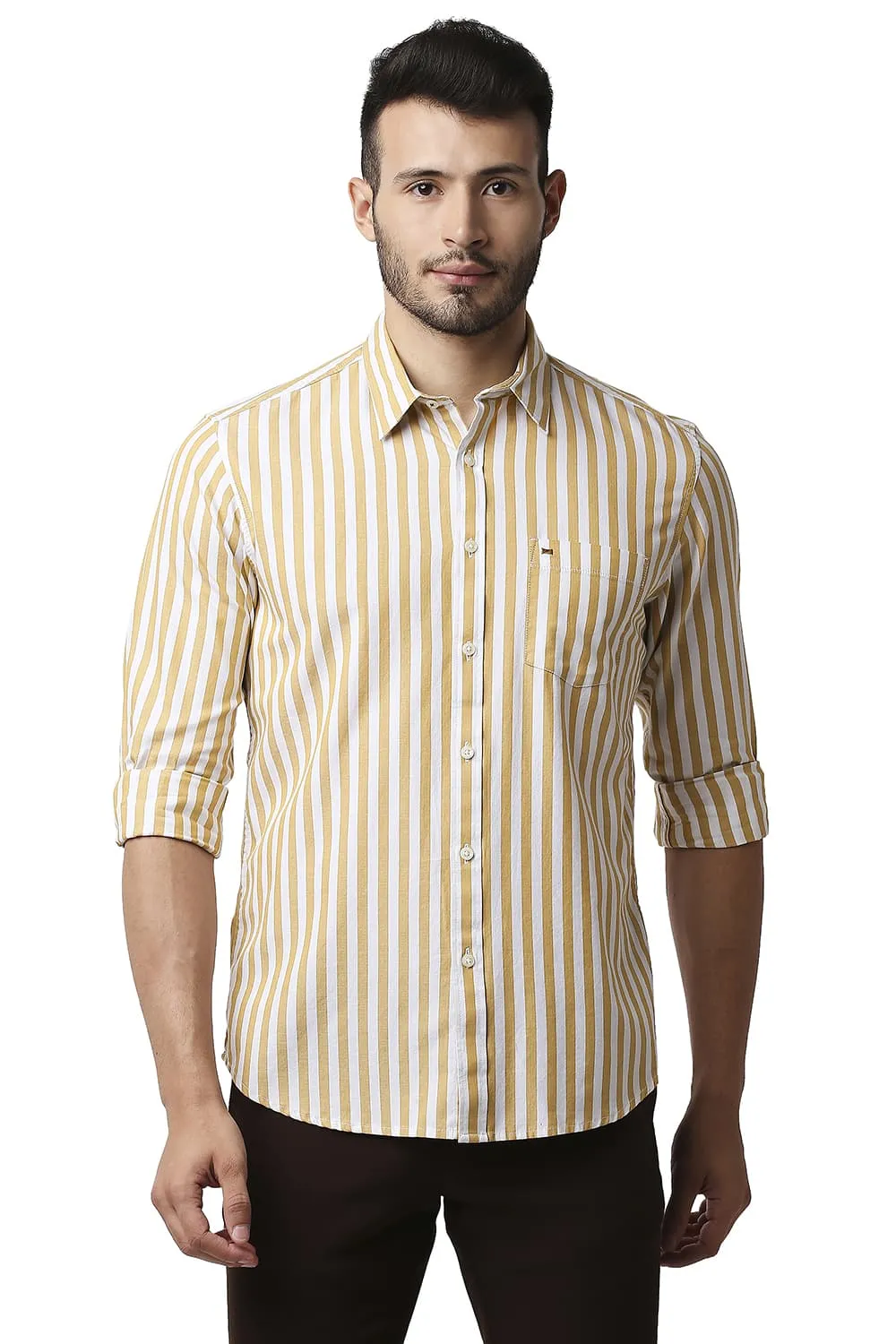 Slim Fit Herring Bone Stripe Shirt