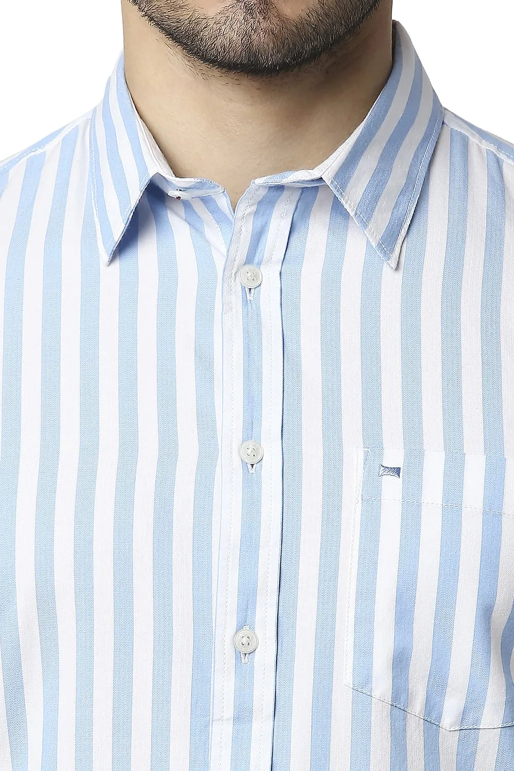 Slim Fit Herring Bone Stripe Shirt