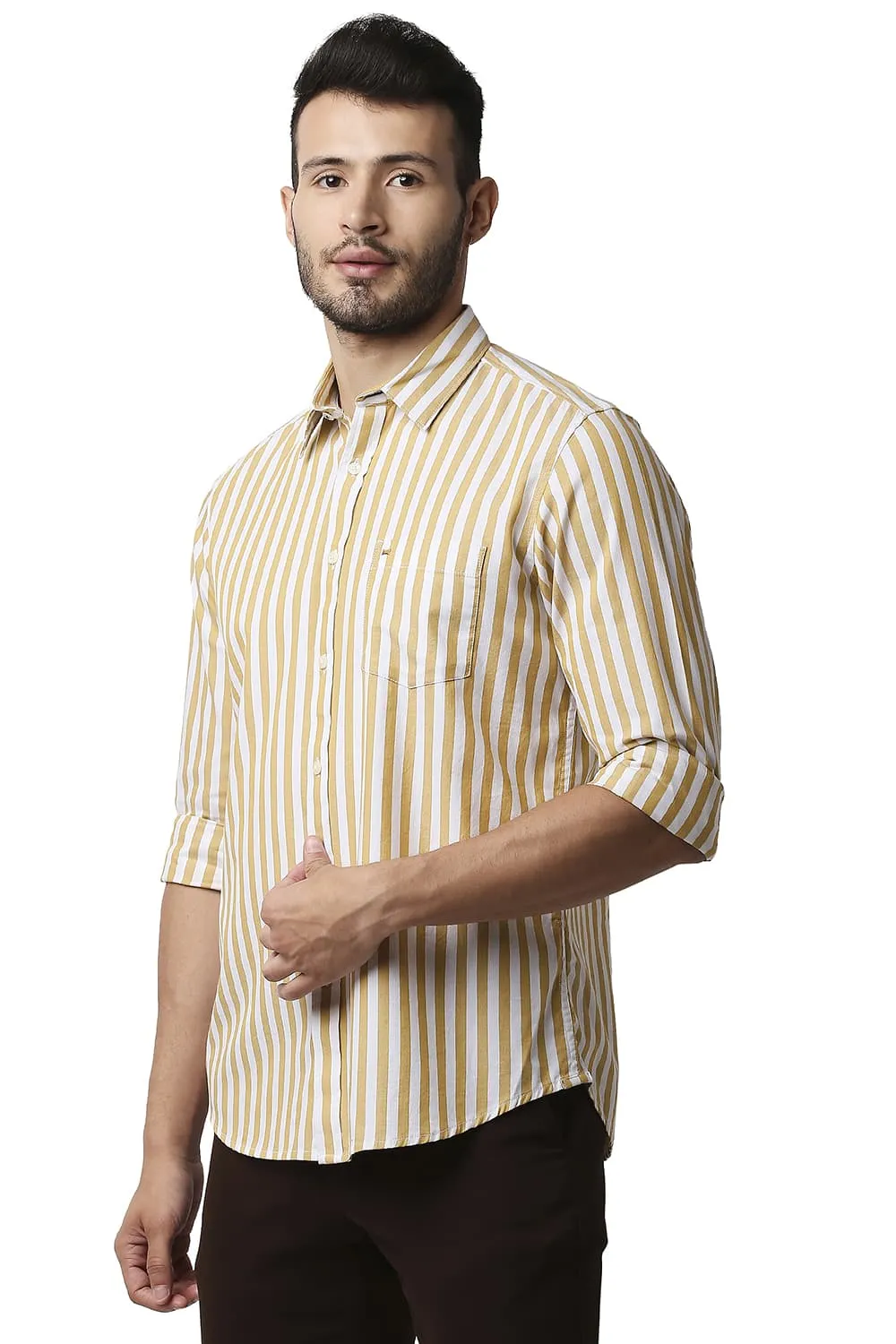 Slim Fit Herring Bone Stripe Shirt