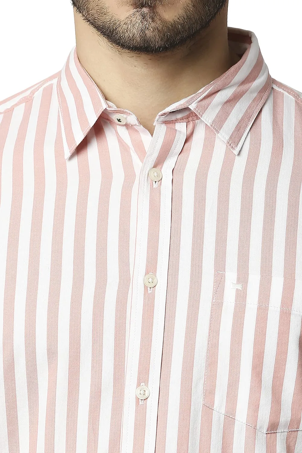 Slim Fit Herring Bone Stripe Shirt