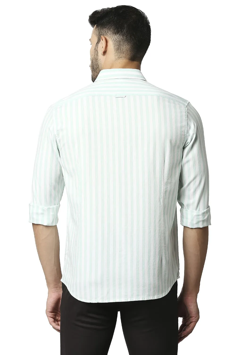 Slim Fit Herring Bone Stripe Shirt