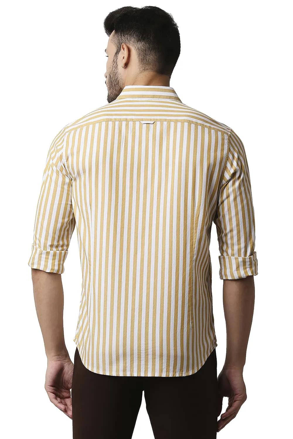 Slim Fit Herring Bone Stripe Shirt