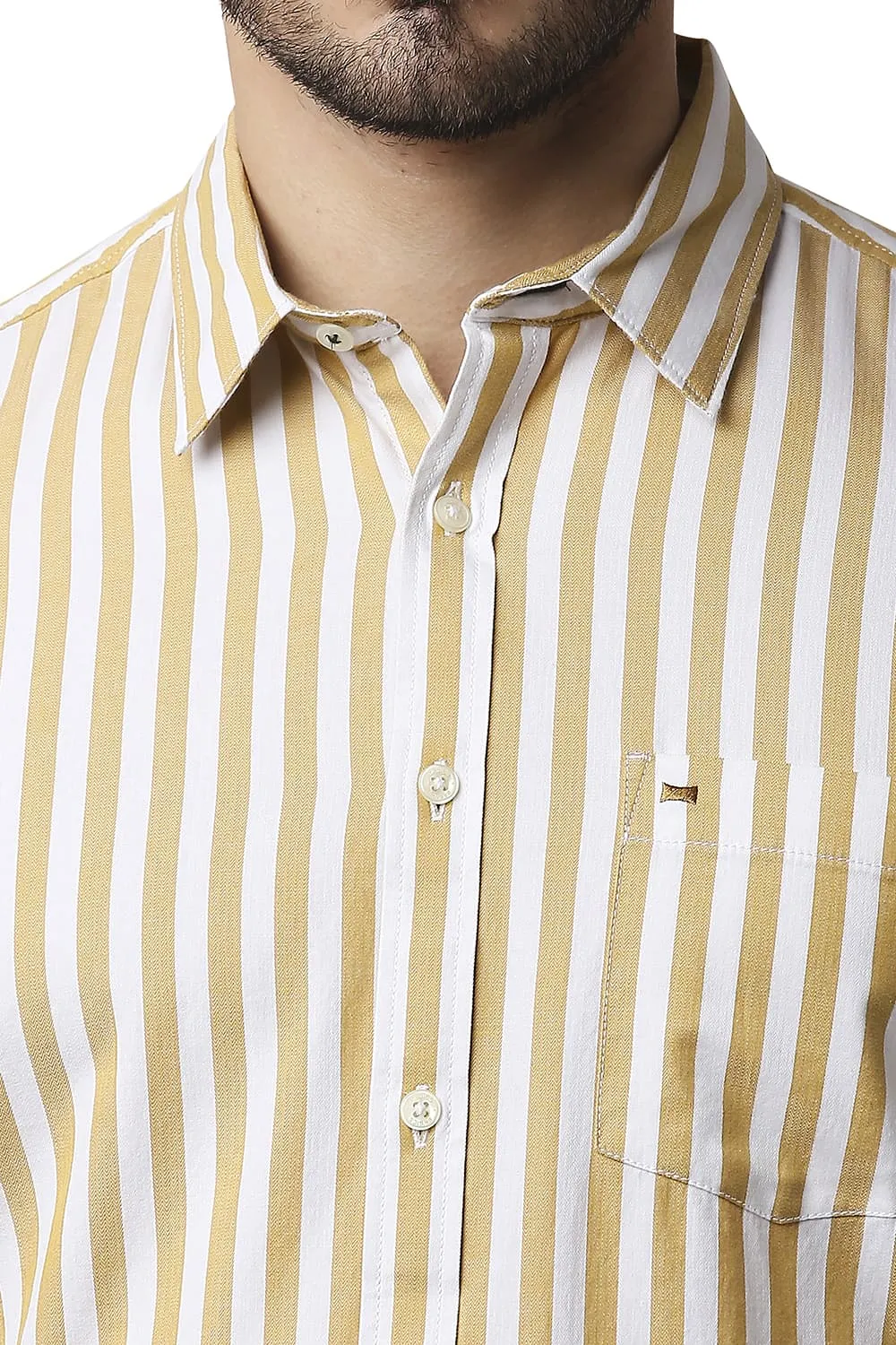 Slim Fit Herring Bone Stripe Shirt