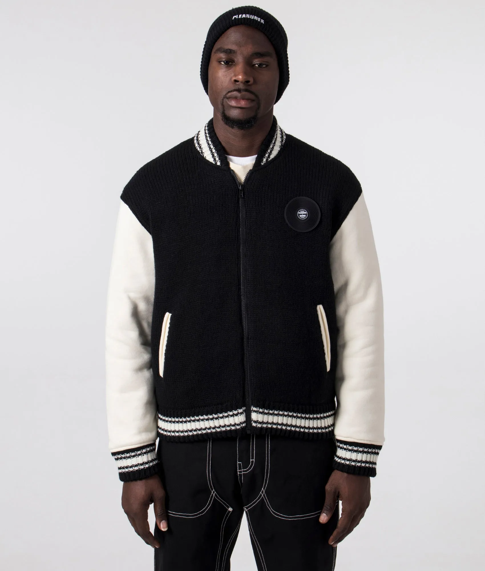 Smoke Knitted Varsity Jacket