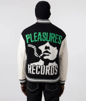 Smoke Knitted Varsity Jacket