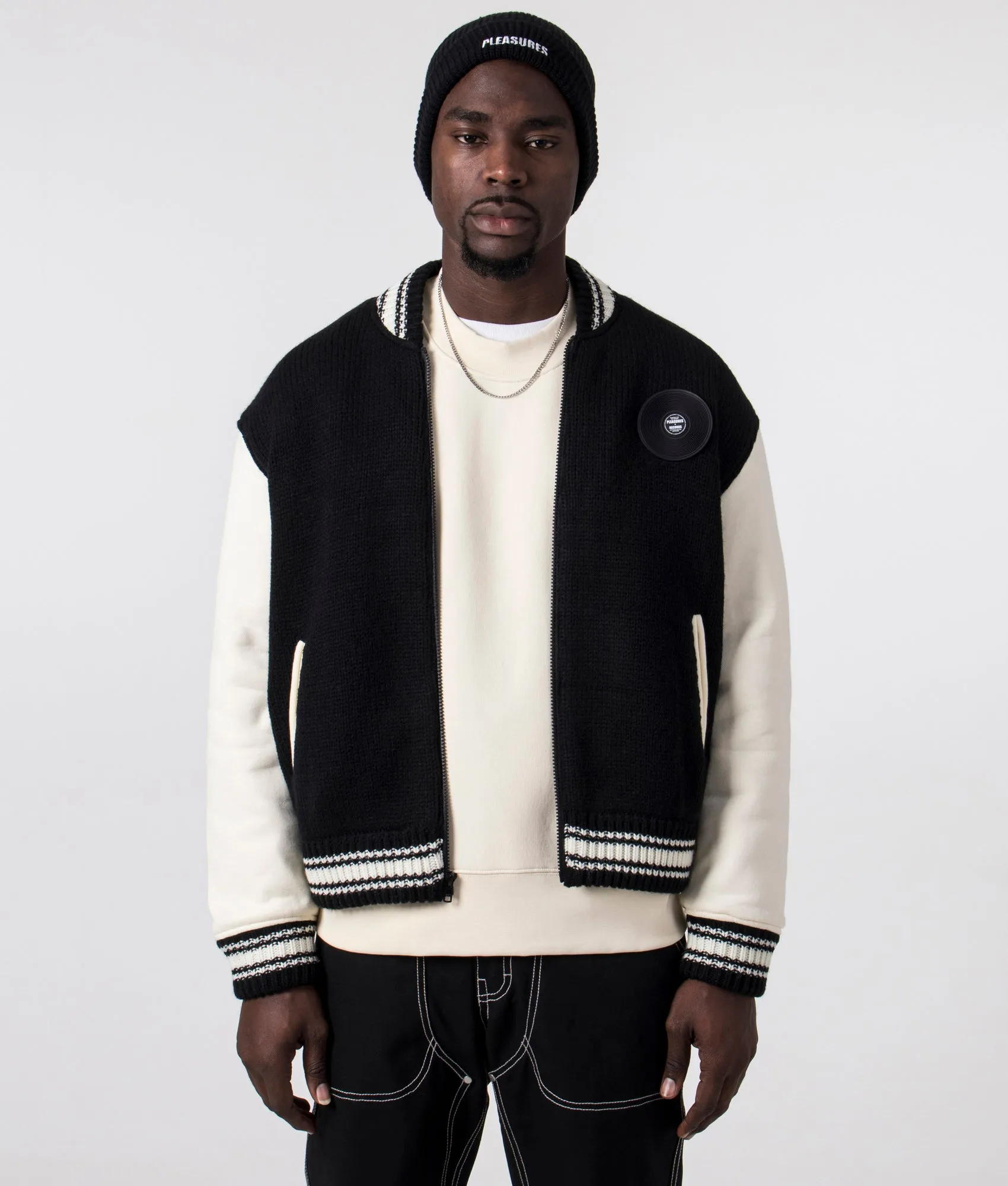 Smoke Knitted Varsity Jacket