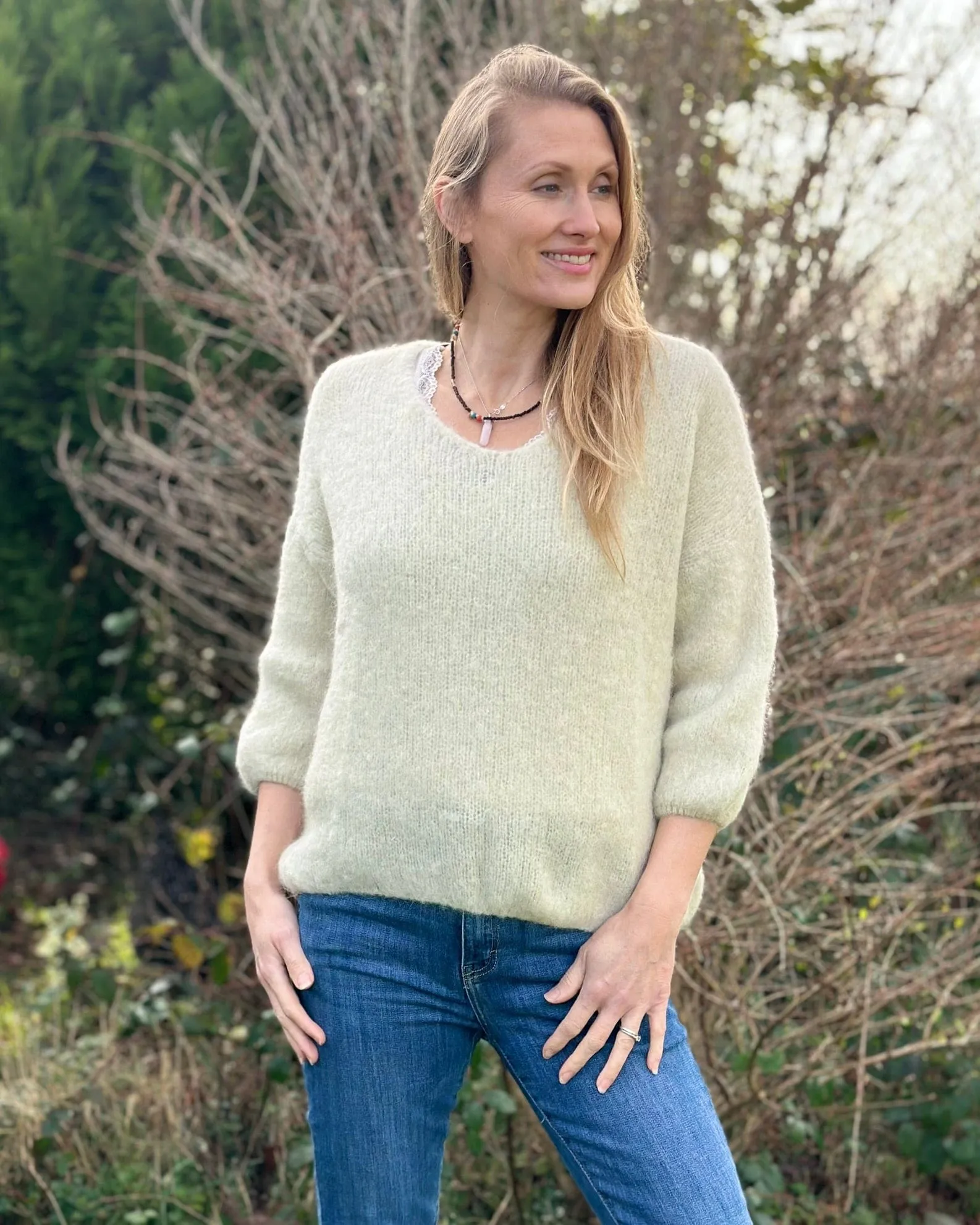 Soft Knit Alpaca Jumper - Ecru