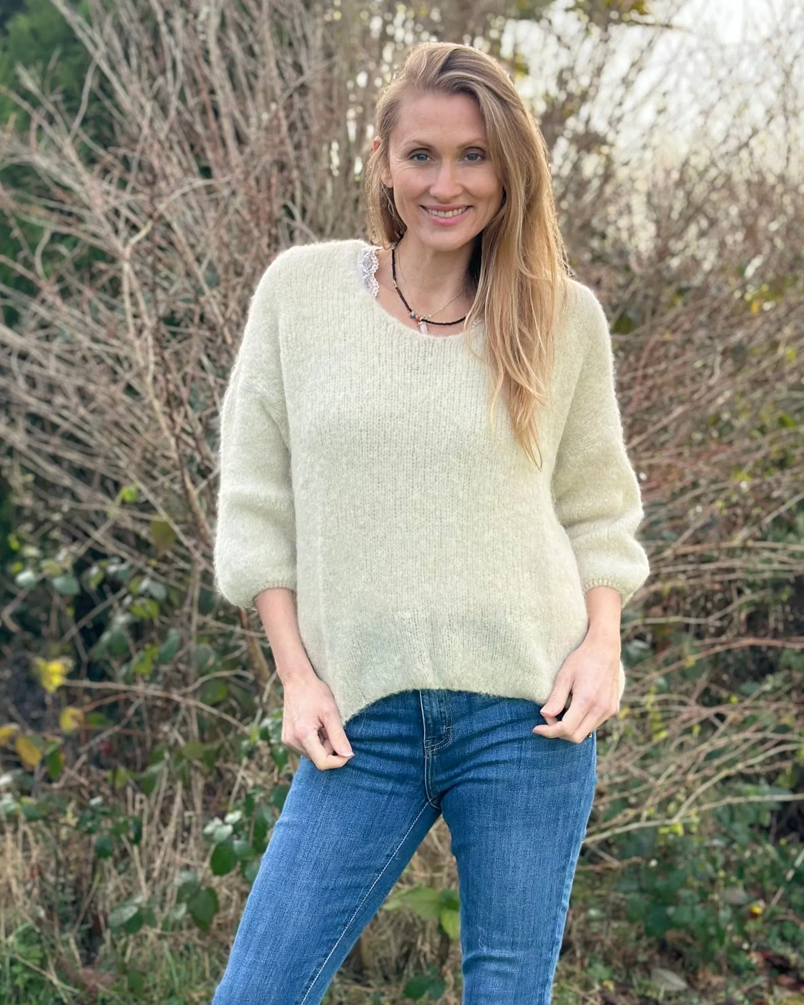 Soft Knit Alpaca Jumper - Ecru