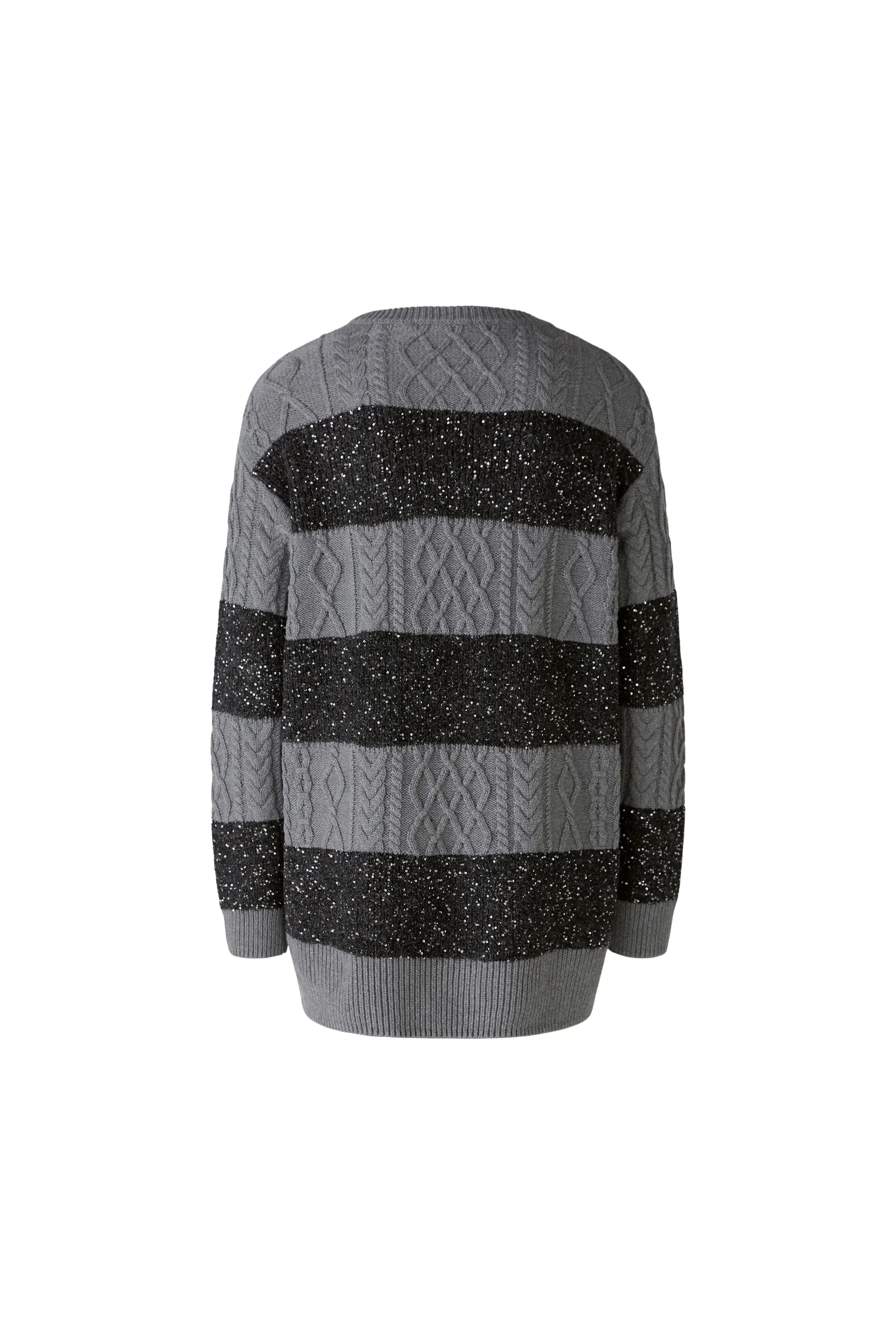 Sparkle Stripe Jumper - Grey Silver