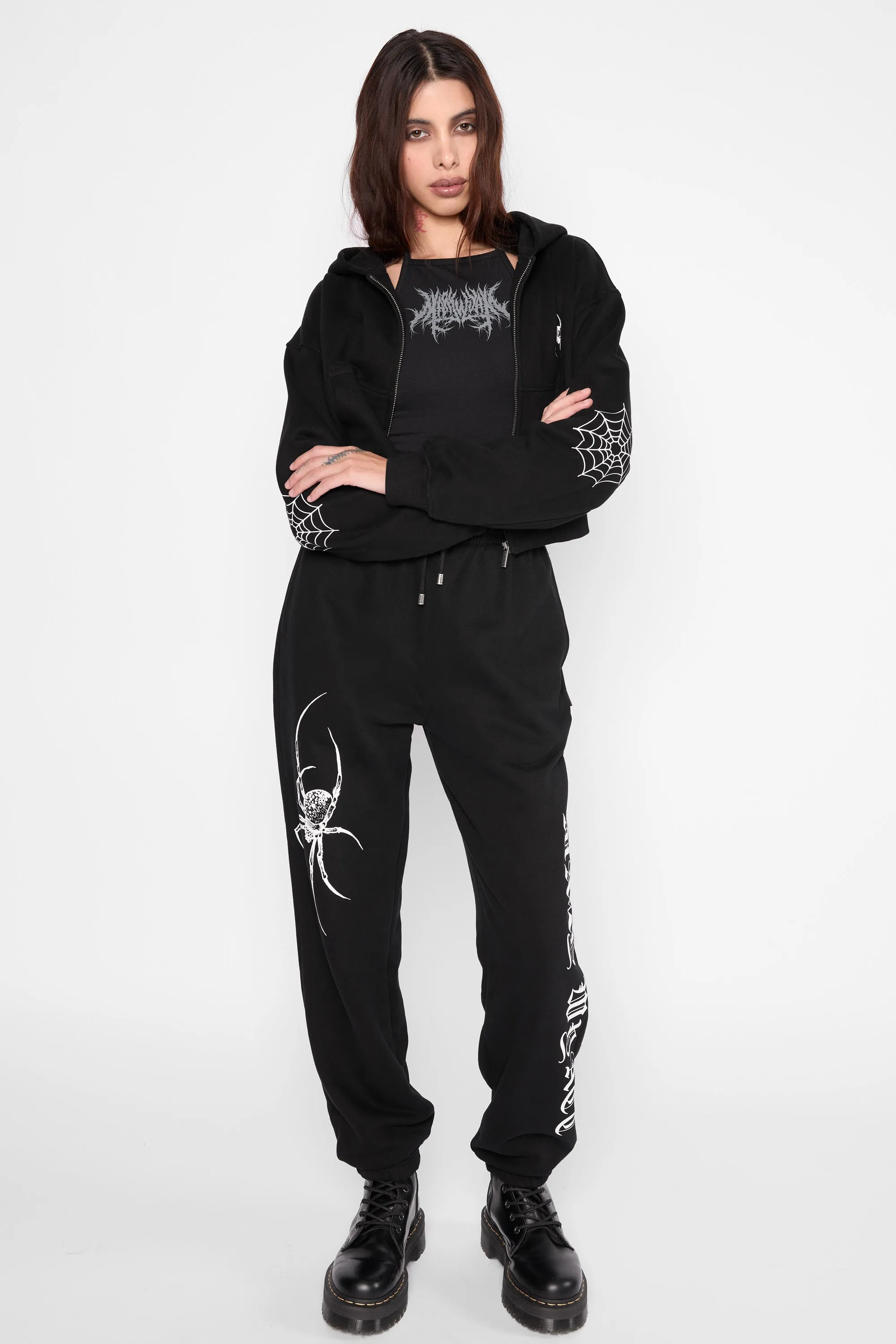 Spinnerette Cropped Zip Hoodie