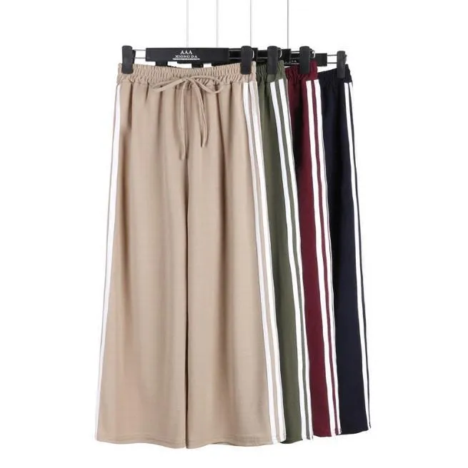 Sport Side Lines Flared Oversized Comfort Cotton Pants