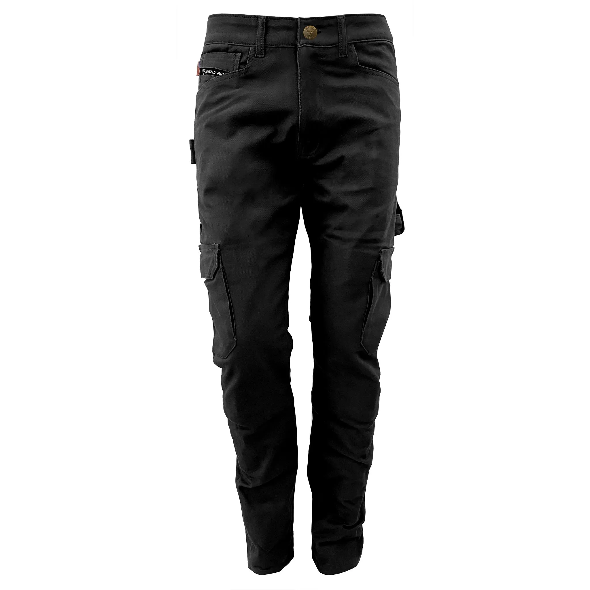 Straight Leg Cargo Pants - Black with Pads