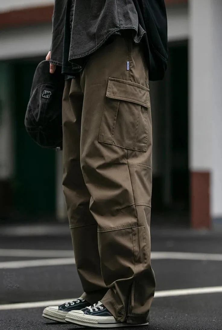 Straight Leg Twill Cargo Pants