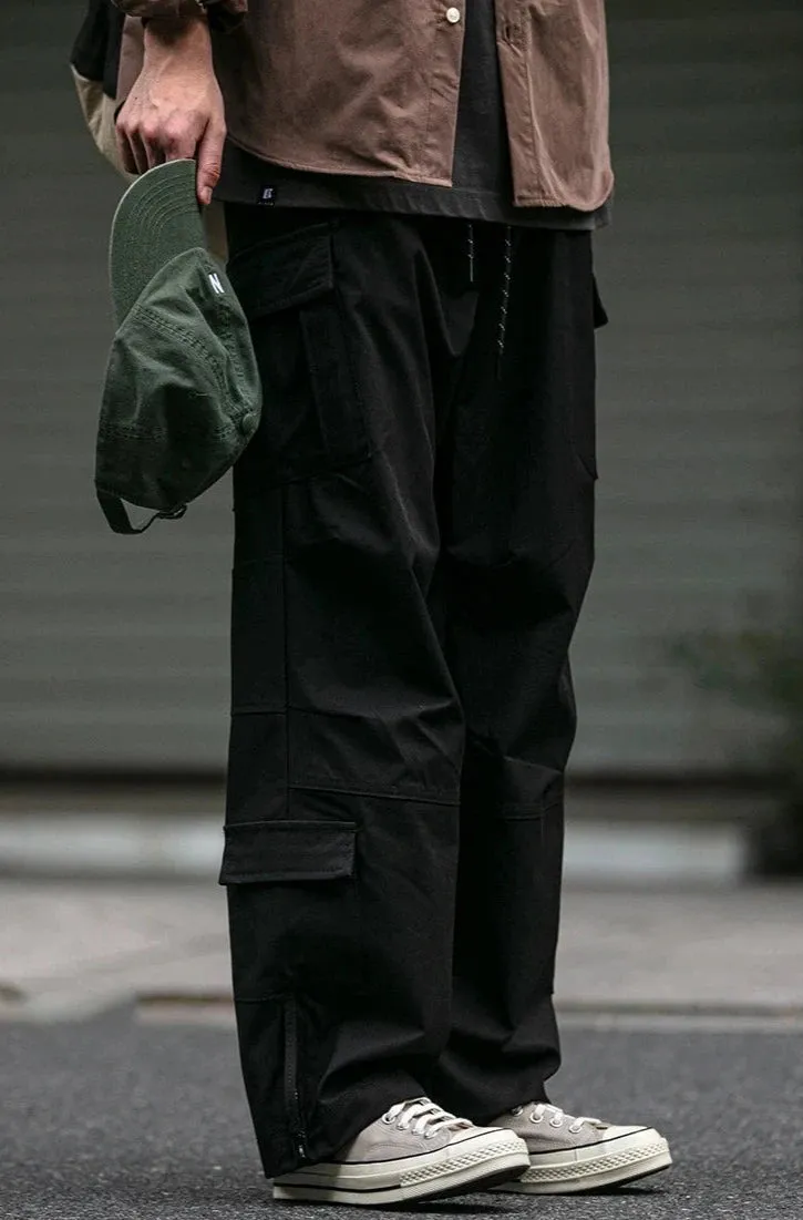 Straight Leg Twill Cargo Pants