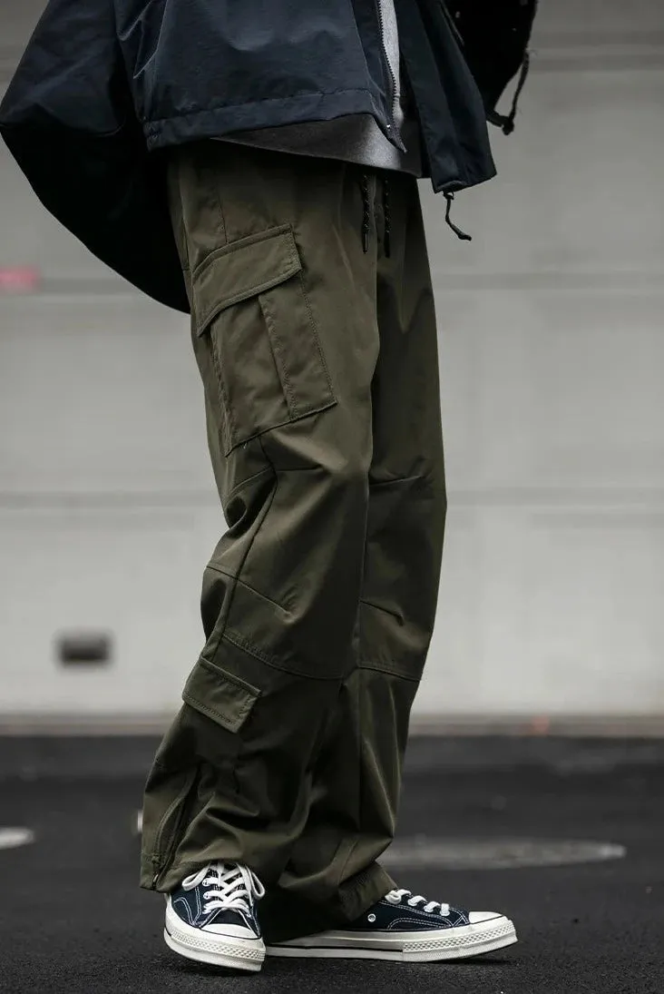 Straight Leg Twill Cargo Pants