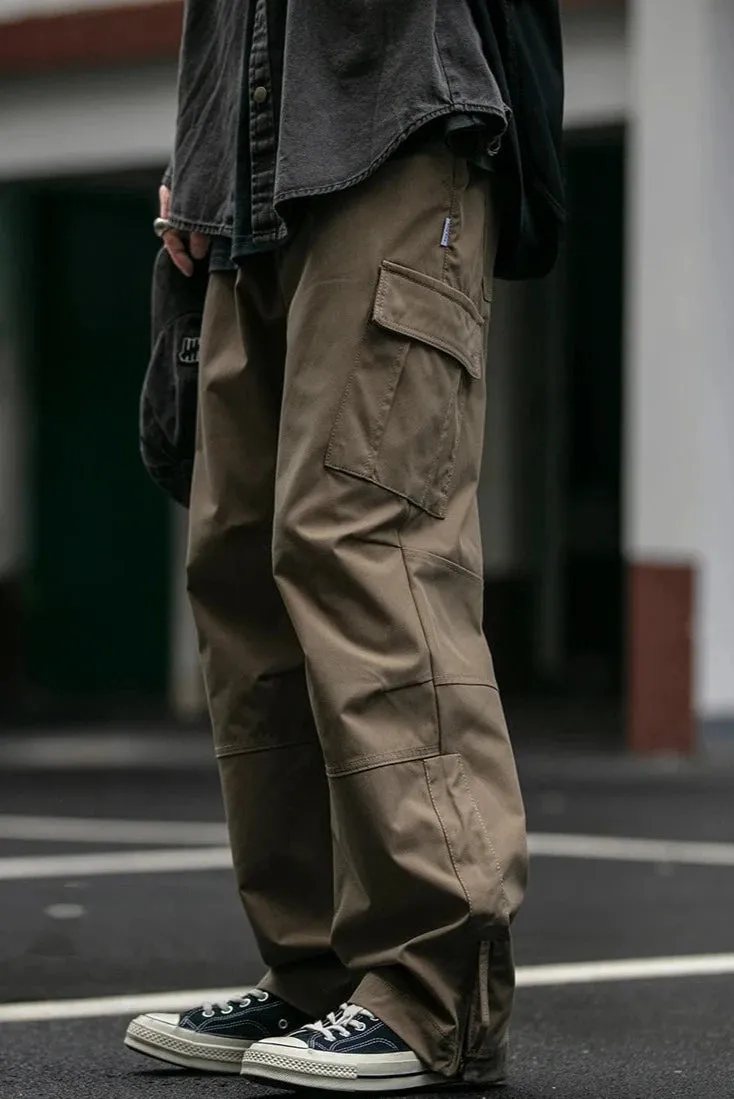 Straight Leg Twill Cargo Pants